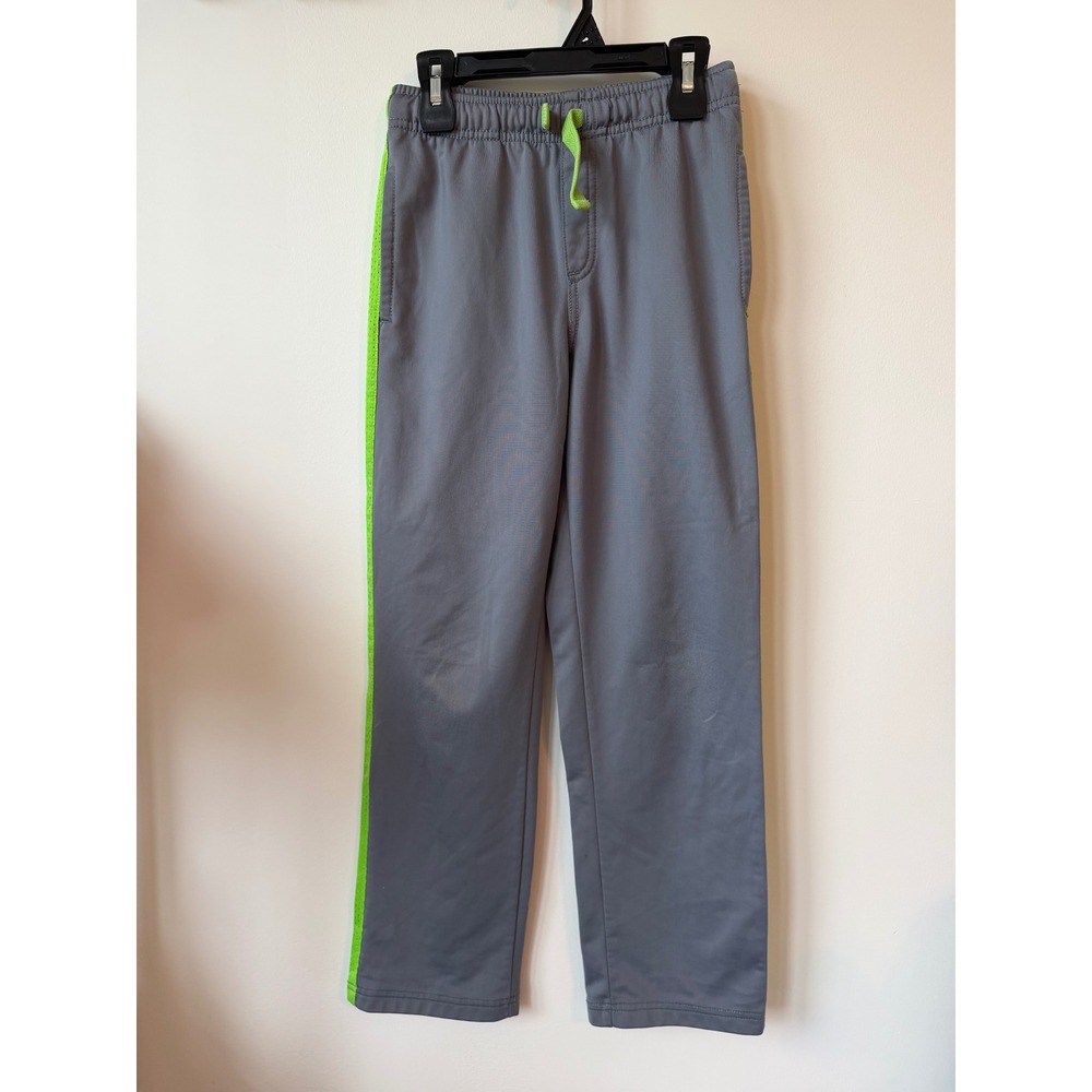 Gymboree Boys Gray Neon Green Stripe Athletic Track Pants Size 10 RN70530